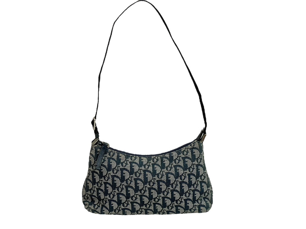 Christian Dior Handbag Hobo Navy Blue Trotter canvas